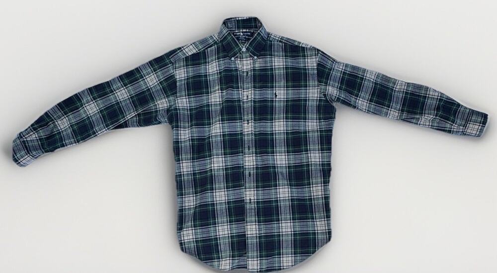 Vintage 90s Ralph Lauren "Blake" Green Plaid Button Down Shirt Medium Oversized